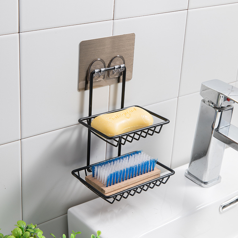 Wall Soap Rack DOUBLE LAYER WALL MOUNT SOAP RACK