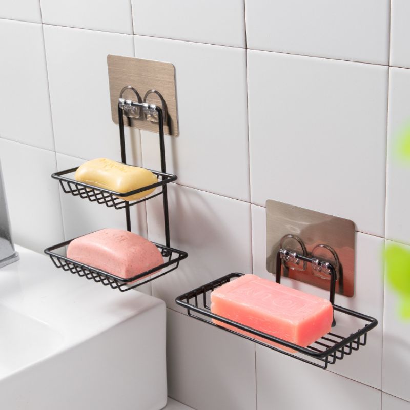Wall Soap Rack DOUBLE LAYER WALL MOUNT SOAP RACK
